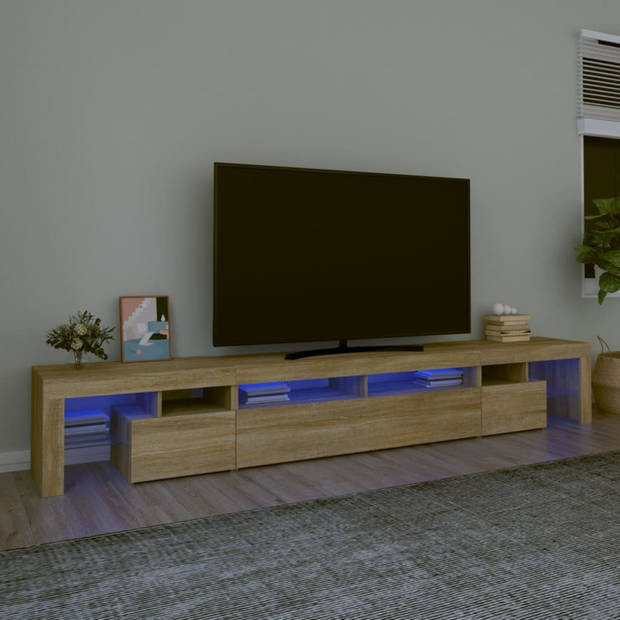 vidaXL Tv-meubel met LED-verlichting 260x36,5x40cm sonoma eikenkleurig