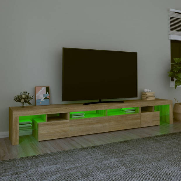 vidaXL Tv-meubel met LED-verlichting 260x36,5x40cm sonoma eikenkleurig