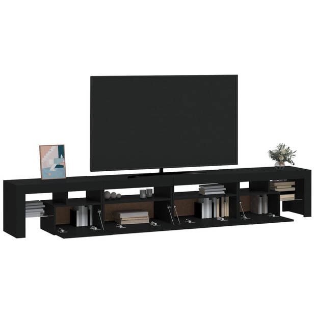 vidaXL Tv-meubel met LED-verlichting 260x36,5x40 cm zwart