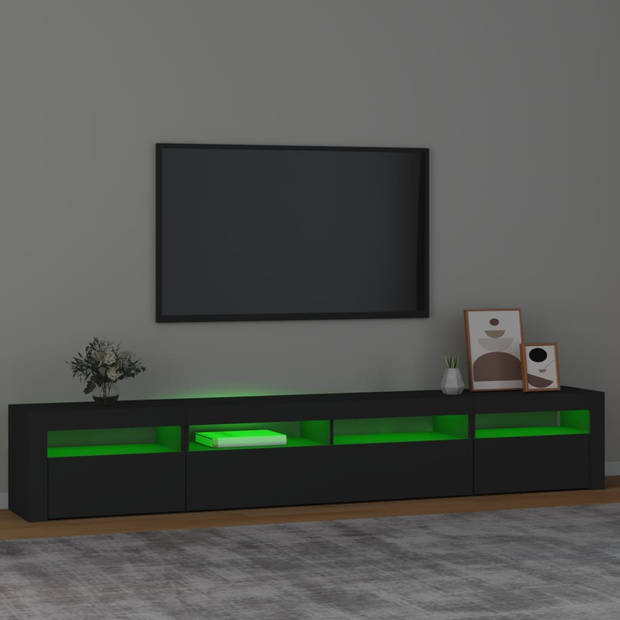 vidaXL Tv-meubel met LED-verlichting 240x35x40 cm zwart