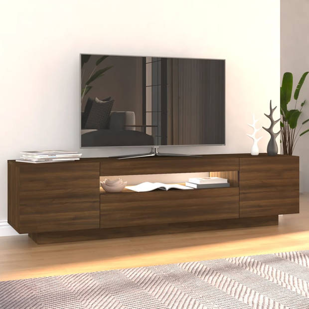 vidaXL Tv-meubel met LED-verlichting 160x35x40 cm bruineikenkleurig
