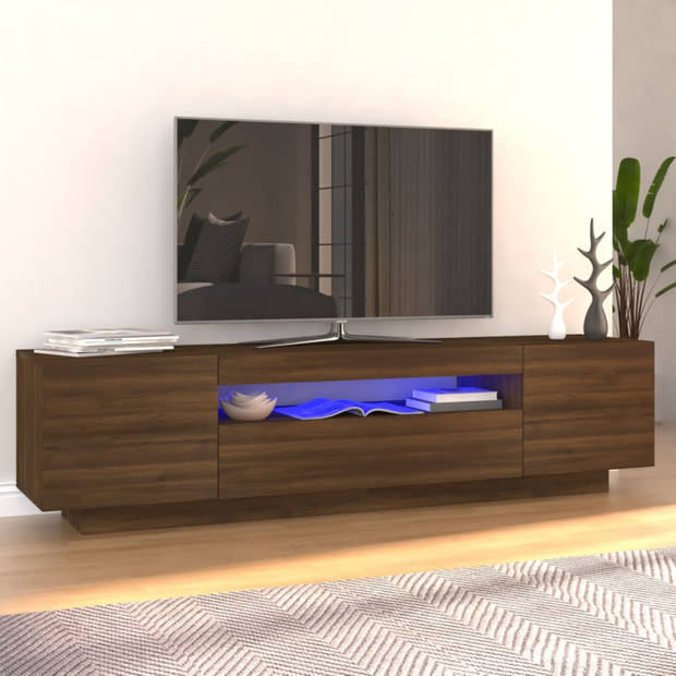 vidaXL Tv-meubel met LED-verlichting 160x35x40 cm bruineikenkleurig