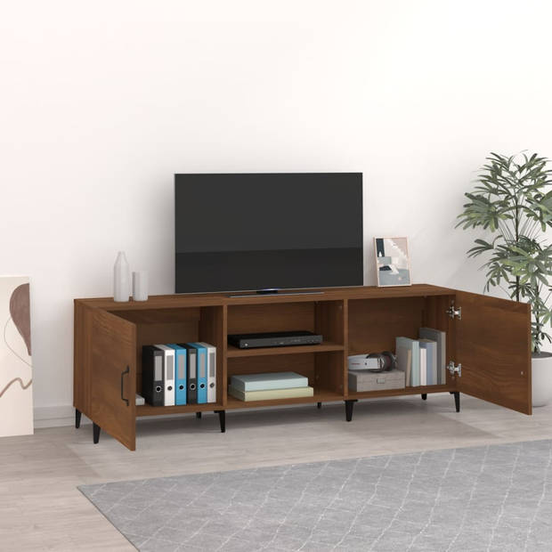 vidaXL Tv-meubel 150x30x50 cm bewerkt hout bruin eikenkleur