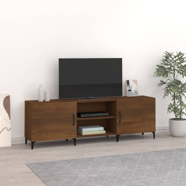 vidaXL Tv-meubel 150x30x50 cm bewerkt hout bruin eikenkleur