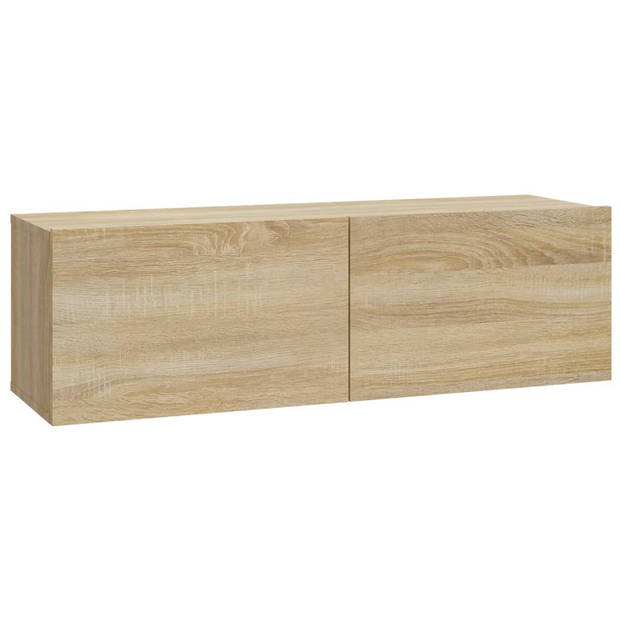 The Living Store Klassieke Televisiekastenset - 4x 100x30x30cm - 2x 30.5x30x110cm - 2x 30.5x30x30cm - Sonoma Eiken