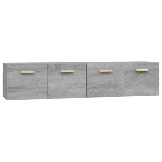 vidaXL Wandkasten 2 st 80x35x36,5 cm bewerkt hout grijs sonoma eiken