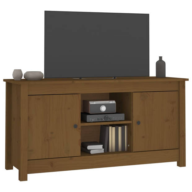 vidaXL Tv-meubel 103x36,5x52 cm massief grenenhout honingbruin