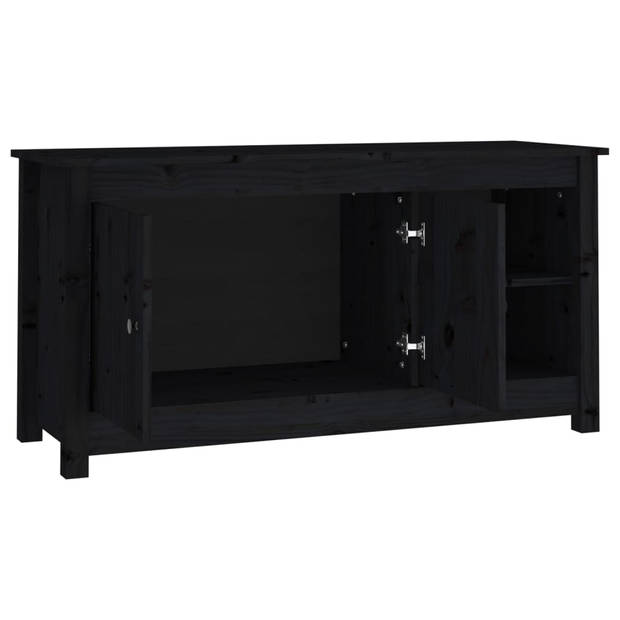 vidaXL Tv-meubel 103x36,5x52 cm massief grenenhout zwart