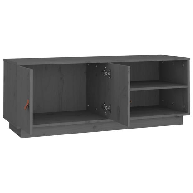 vidaXL Tv-meubel 105x34x40 cm massief grenenhout grijs