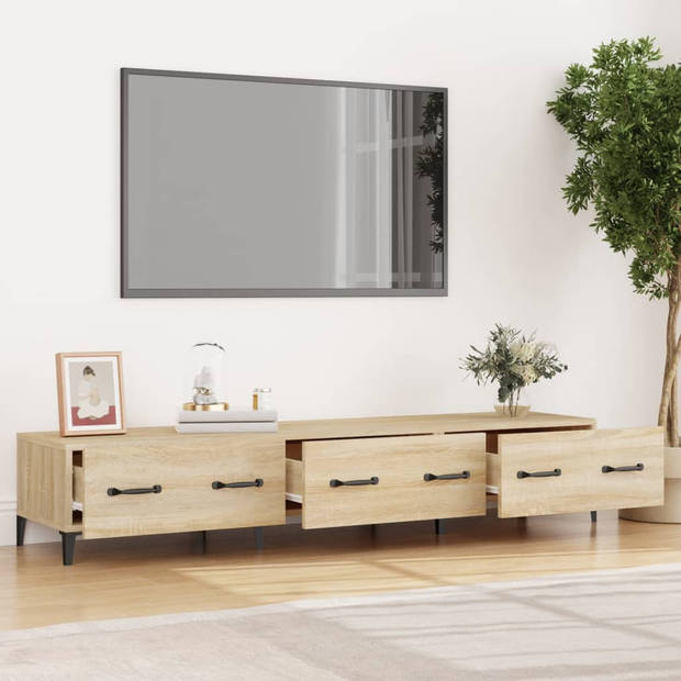 The Living Store Televisiemeubel Sonoma Eiken - Moderne Media-kast - 150 x 34.5 x 30 cm - Stevig - Voldoende