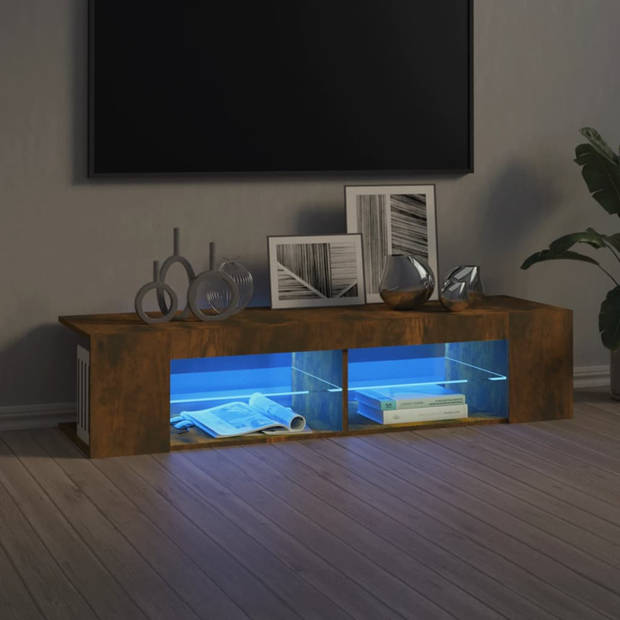 vidaXL Tv-meubel LED-verlichting 135x39x30 cm gerookt eikenkleurig