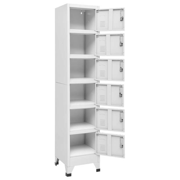 vidaXL Lockerkast 38x40x180 cm staal lichtgrijs