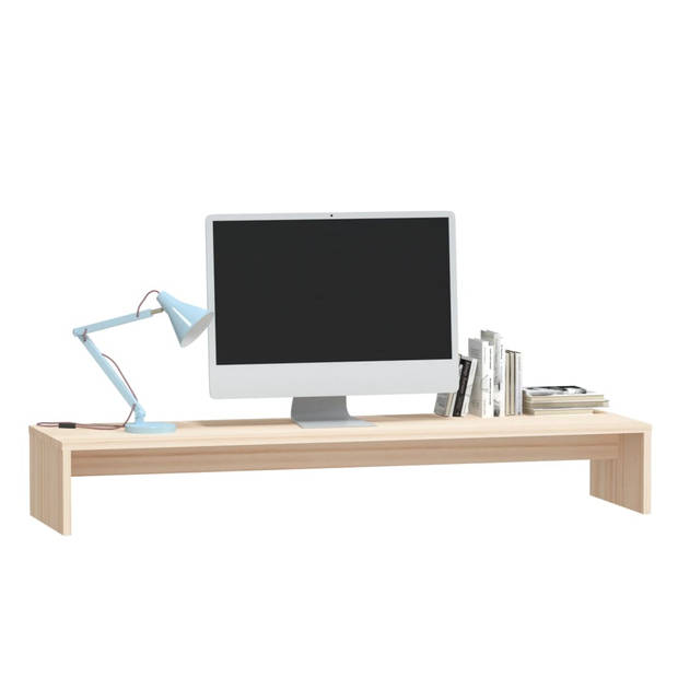 vidaXL Monitorstandaard 100x27x15 cm massief grenenhout