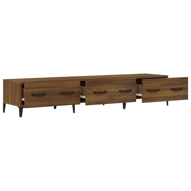 The Living Store TV-meubel Modern Bruineiken 150x34.5x30 cm - Stevig Hout - Voldoende opbergruimte