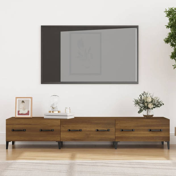 vidaXL Tv-meubel 150x34,5x30 cm bewerkt hout bruin eikenkleur