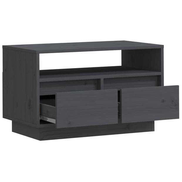 vidaXL Tv-meubel 60x35x37 cm massief grenenhout grijs