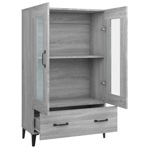 vidaXL Hoge kast 70x31x115 cm bewerkt hout grijs sonoma eikenkleurig