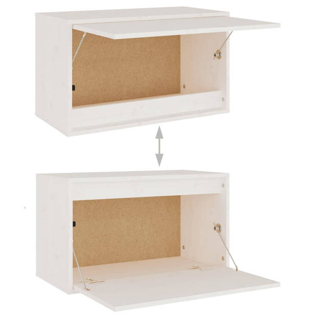 The Living Store TV-meubels - wit - massief grenenhout - set van 5 - 60 x 30 x 35 cm - klassiek design