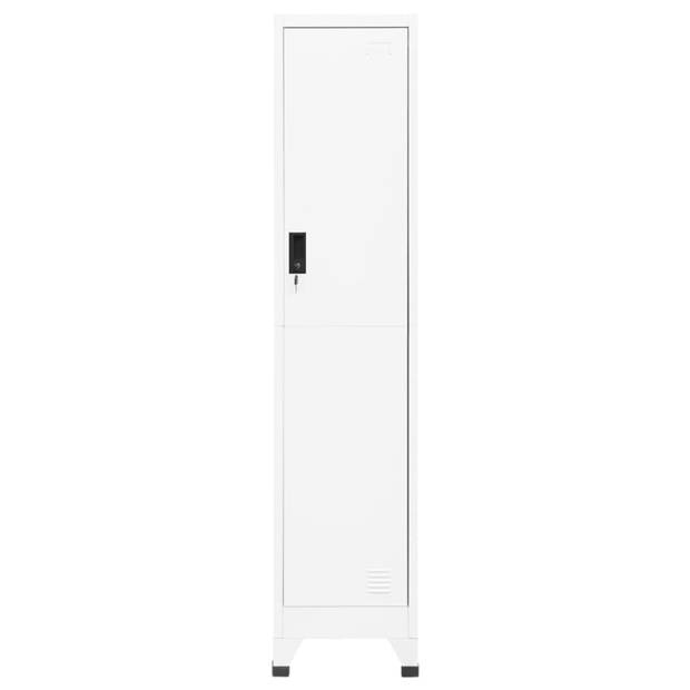 vidaXL Lockerkast 38x45x180 cm staal wit