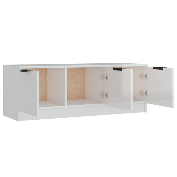 vidaXL Tv-meubel 102x35x36,5 cm bewerkt hout hoogglans wit