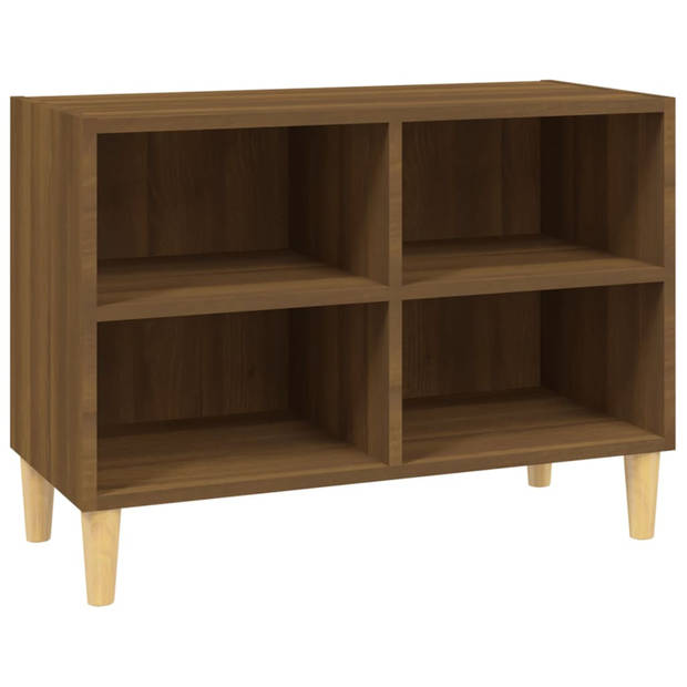 vidaXL Tv-meubel met houten poten 69,5x30x50 cm bruin eikenkleur