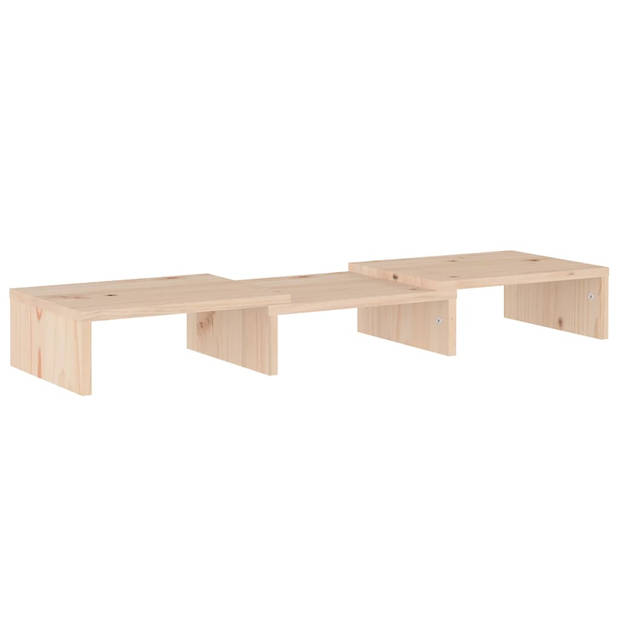 vidaXL Monitorstandaard 60x24x10,5 cm massief grenenhout