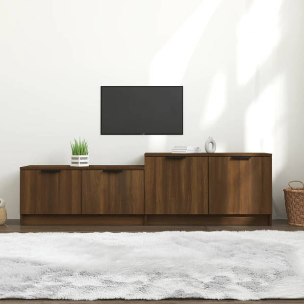 vidaXL Tv-meubel 158,5x36x45 cm bewerkt hout bruin eikenkleur