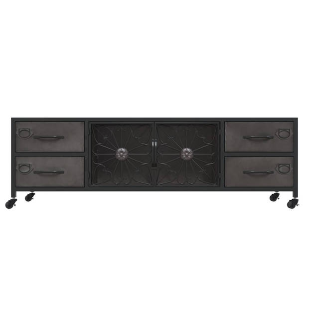 vidaXL Tv-meubel 110x30x40 cm ijzer zilverkleurig