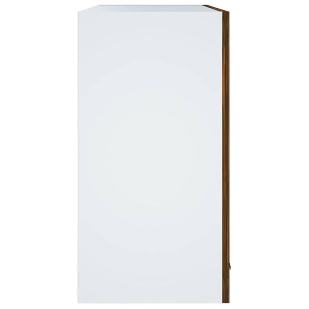 vidaXL Wandkast hangend 60x31x60 cm glas en bewerkt hout gerookt eiken