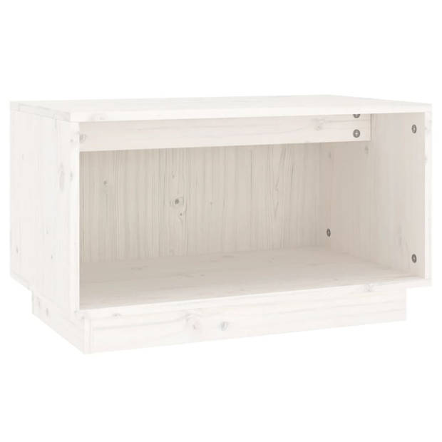 vidaXL Tv-meubel 60x35x35 cm massief grenenhout wit