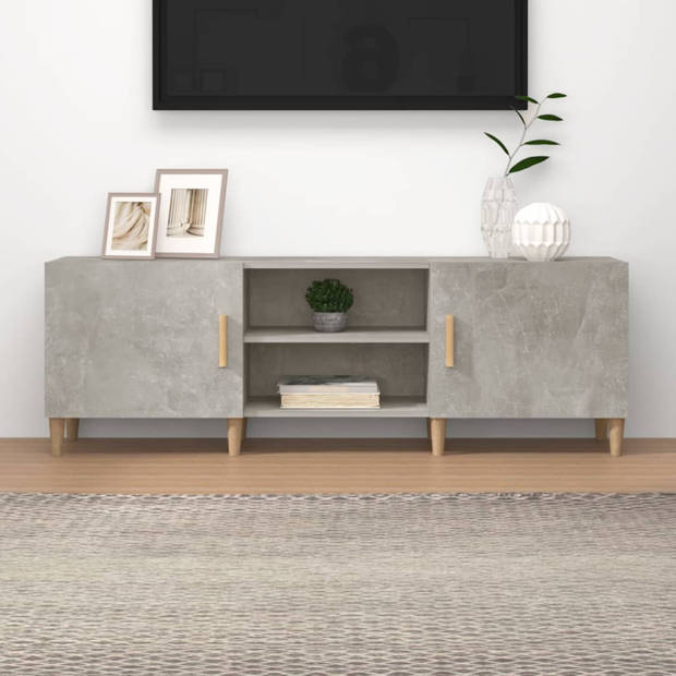 vidaXL Tv-meubel 150x30x50 cm bewerkt hout betongrijs