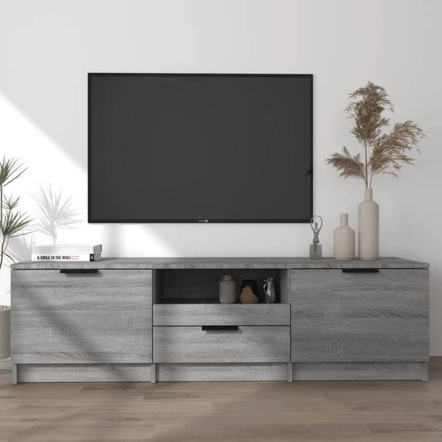 The Living Store TV-meubel - Trendy - Tv-meubels - Afmeting- 140 x 35 x 40 cm - Kleur- Grijs sonoma eiken