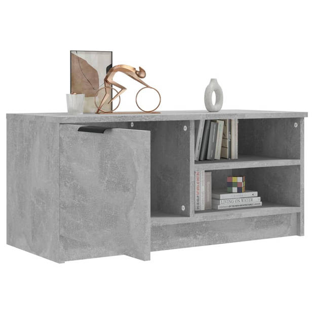 The Living Store TV-Meubel - Betongrijs - 80 x 35 x 36.5 cm - Praktisch en Stijlvol