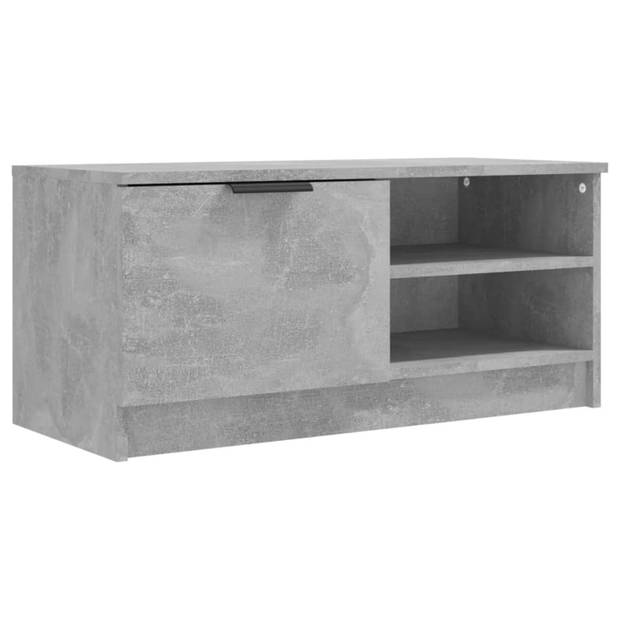 vidaXL Tv-meubel 80x35x36,5 cm bewerkt hout betongrijs