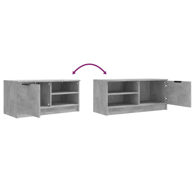 The Living Store TV-Meubel - Betongrijs - 80 x 35 x 36.5 cm - Praktisch en Stijlvol