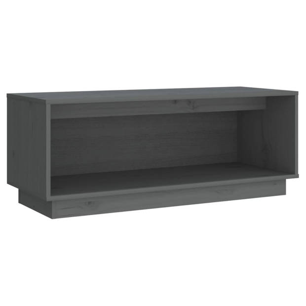 vidaXL Tv-meubel 90x35x35 cm massief grenenhout grijs