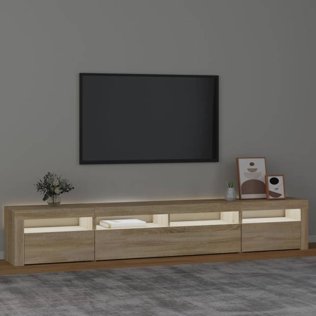 vidaXL Tv-meubel met LED-verlichting 240x35x40 cm sonoma eikenkleurig