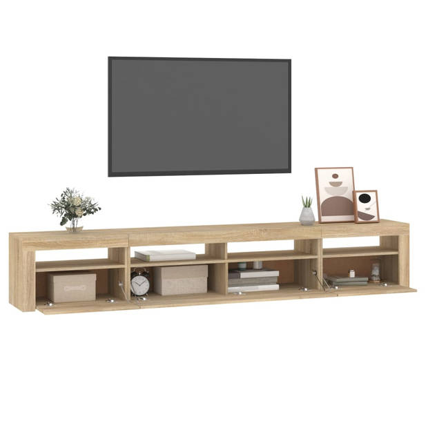 vidaXL Tv-meubel met LED-verlichting 240x35x40 cm sonoma eikenkleurig