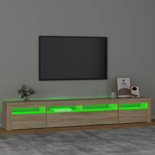 vidaXL Tv-meubel met LED-verlichting 240x35x40 cm sonoma eikenkleurig