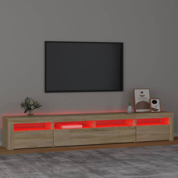 vidaXL Tv-meubel met LED-verlichting 240x35x40 cm sonoma eikenkleurig