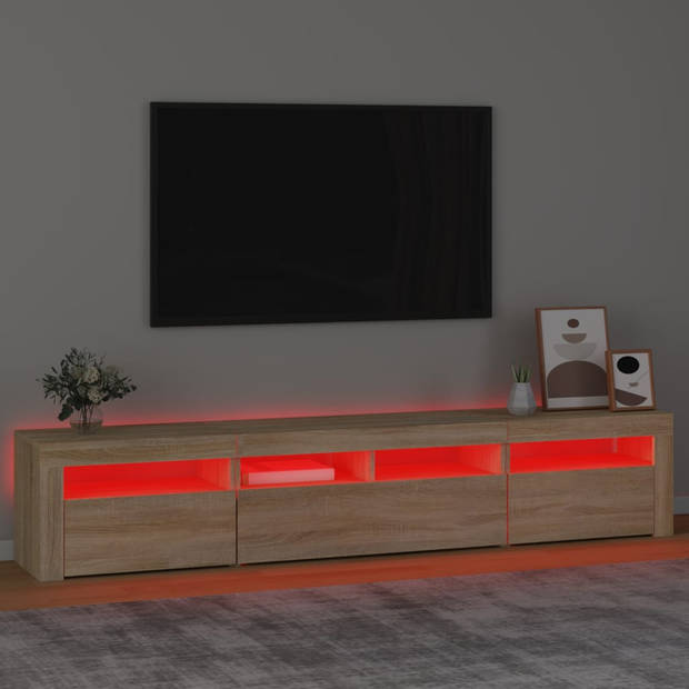 vidaXL Tv-meubel met LED-verlichting 210x35x40 cm sonoma eikenkleurig