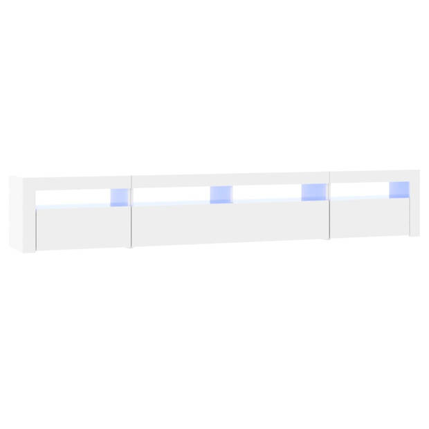 vidaXL Tv-meubel met LED-verlichting 240x35x40 cm hoogglans wit