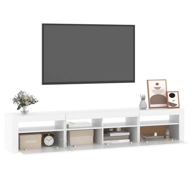 vidaXL Tv-meubel met LED-verlichting 210x35x40 cm wit