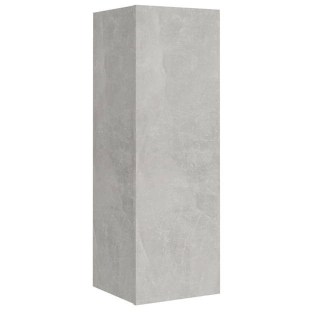 The Living Store Televisiemeubelset - betongrijs - 2x 80x30x30cm - 2x 30.5x30x90cm - bewerkt hout