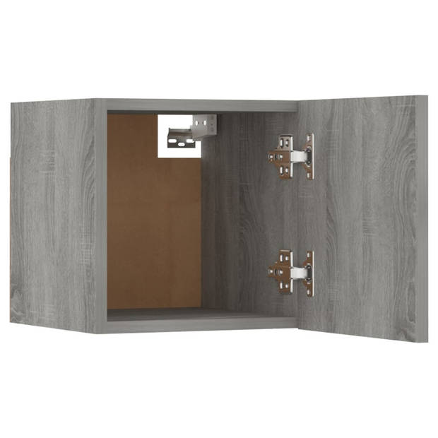 vidaXL Tv-wandmeubelen 8 st 30,5x30x30 cm grijs sonoma eikenkleurig