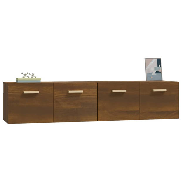 vidaXL Wandkasten 2 st 80x35x36,5 cm bewerkt hout bruin eikenkleur