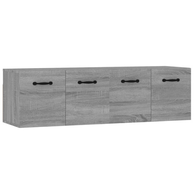 vidaXL Wandkasten 2 st 80x35x36,5 cm bewerkt hout grijs sonoma eiken