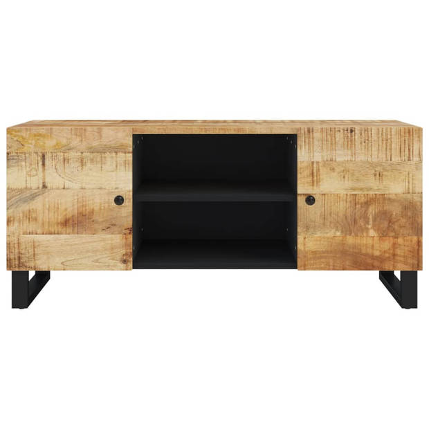 The Living Store Industrieel TV-meubel - Massief mangohout - 105 x 33 x 46 cm