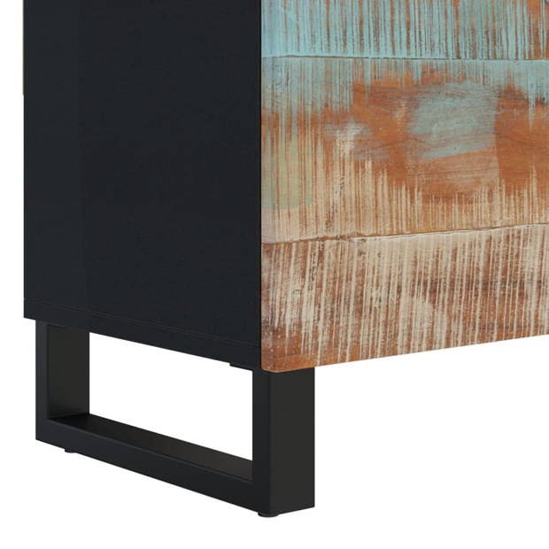 The Living Store TV-meubel Industrieel - 105 x 33 x 46 cm - Massief gerecycled hout - Opbergruimte - Stevig blad