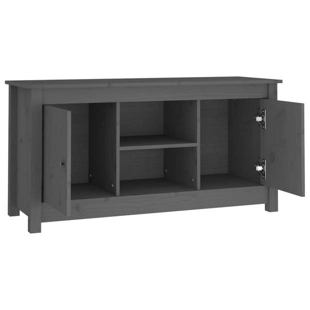 vidaXL Tv-meubel 103x36,5x52 cm massief grenenhout grijs